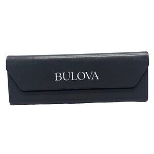 bulova eye sun glasses case gray magnet closer triangle READ